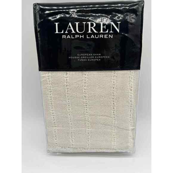 Lauren Ralph Lauren Callen EURO SHAM Cream 26" x 26" Open Weave $135 NWT.. - Picture 3 of 12